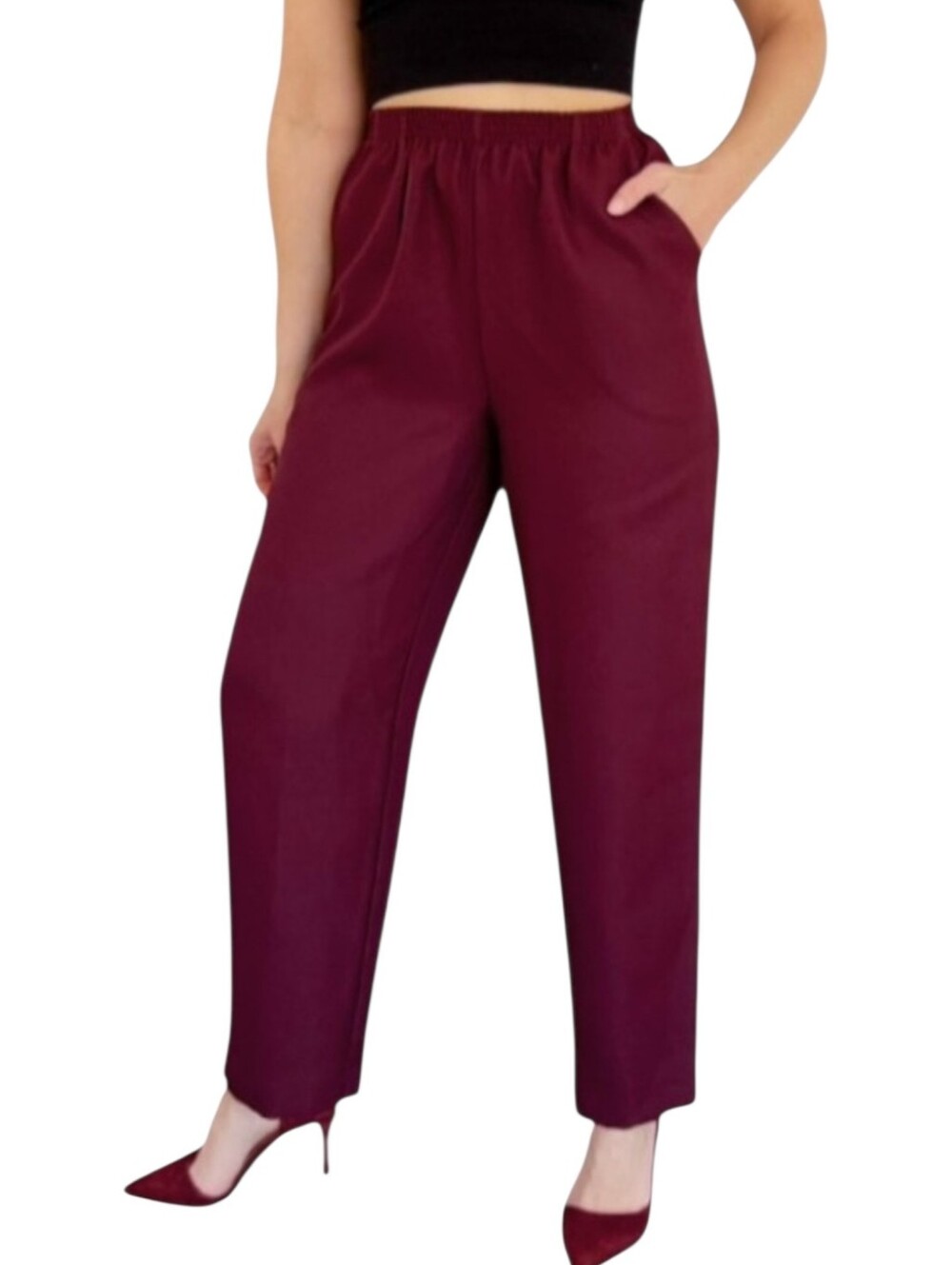 Blair Burgundy Pull-On Ankle Pants 18PS